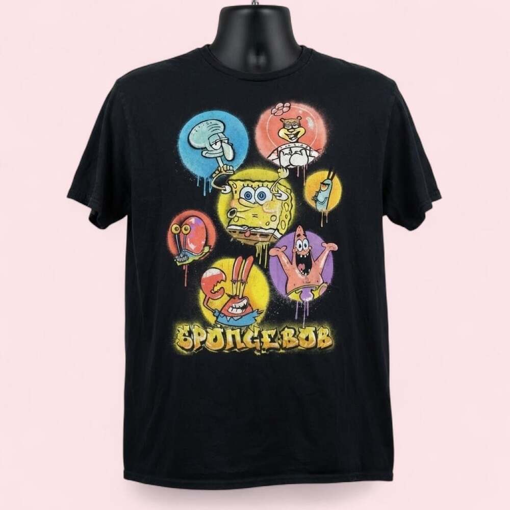 Nickelodeon SpongeBob SquarePants Graffiti Character Graphic T-Shirt
